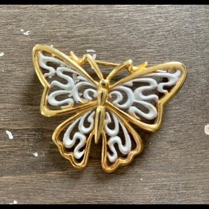 Vintage Butterfly Pin Marked “JJ”